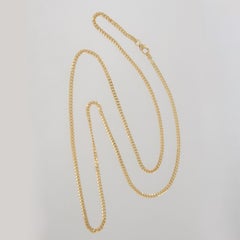Cadena de eslabones de oro amarillo macizo de 14 quilates de 24" de largo