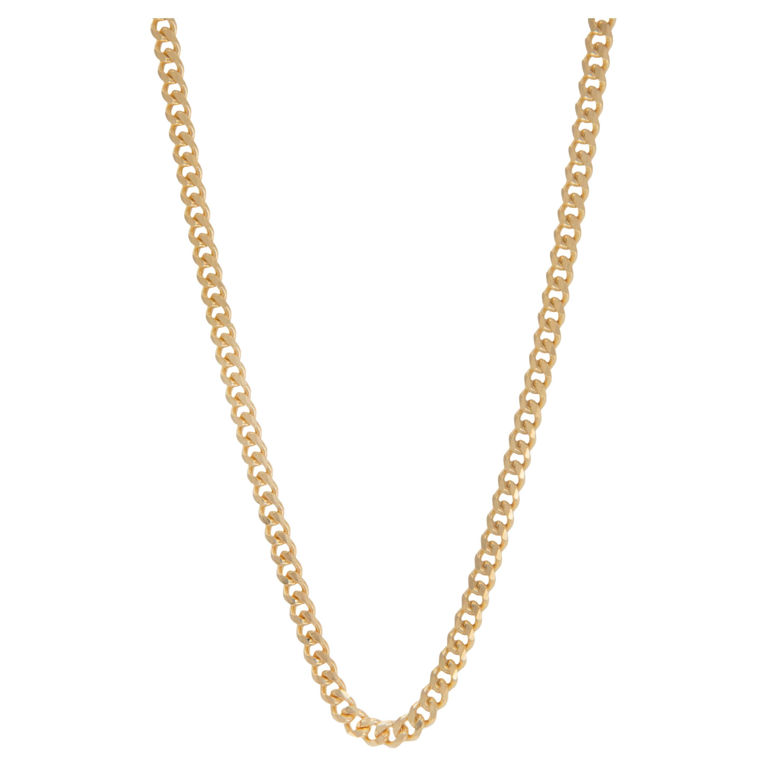 Solid 14 Karat Yellow Gold Curb Link Chain 24" Long