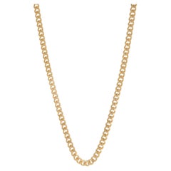 Solid 14 Karat Yellow Gold Curb Link Chain 24" Long