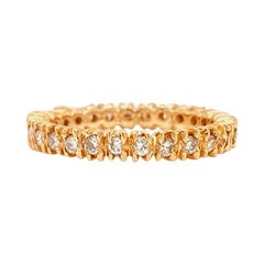 Solid 14 Karat Yellow Gold Genuine Diamond Eternity Band 0.65 Carat 2.8g