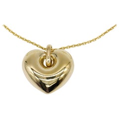 Solid 14 Karat Yellow Gold Charm Heart Shape Pendant Valentine Gift For Her