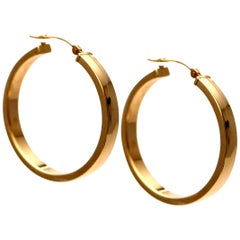 Solid 14 Karat Yellow Gold Hoop Earrings! 2.7 grams