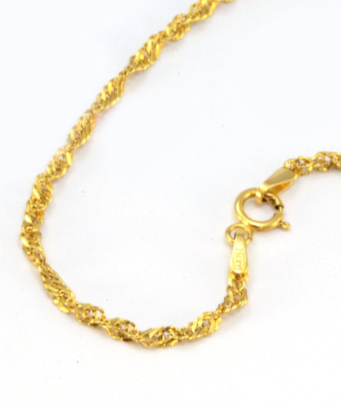 Solid 14 Karat Yellow Gold Imperial Topaz Necklace In Excellent Condition In Manchester, NH