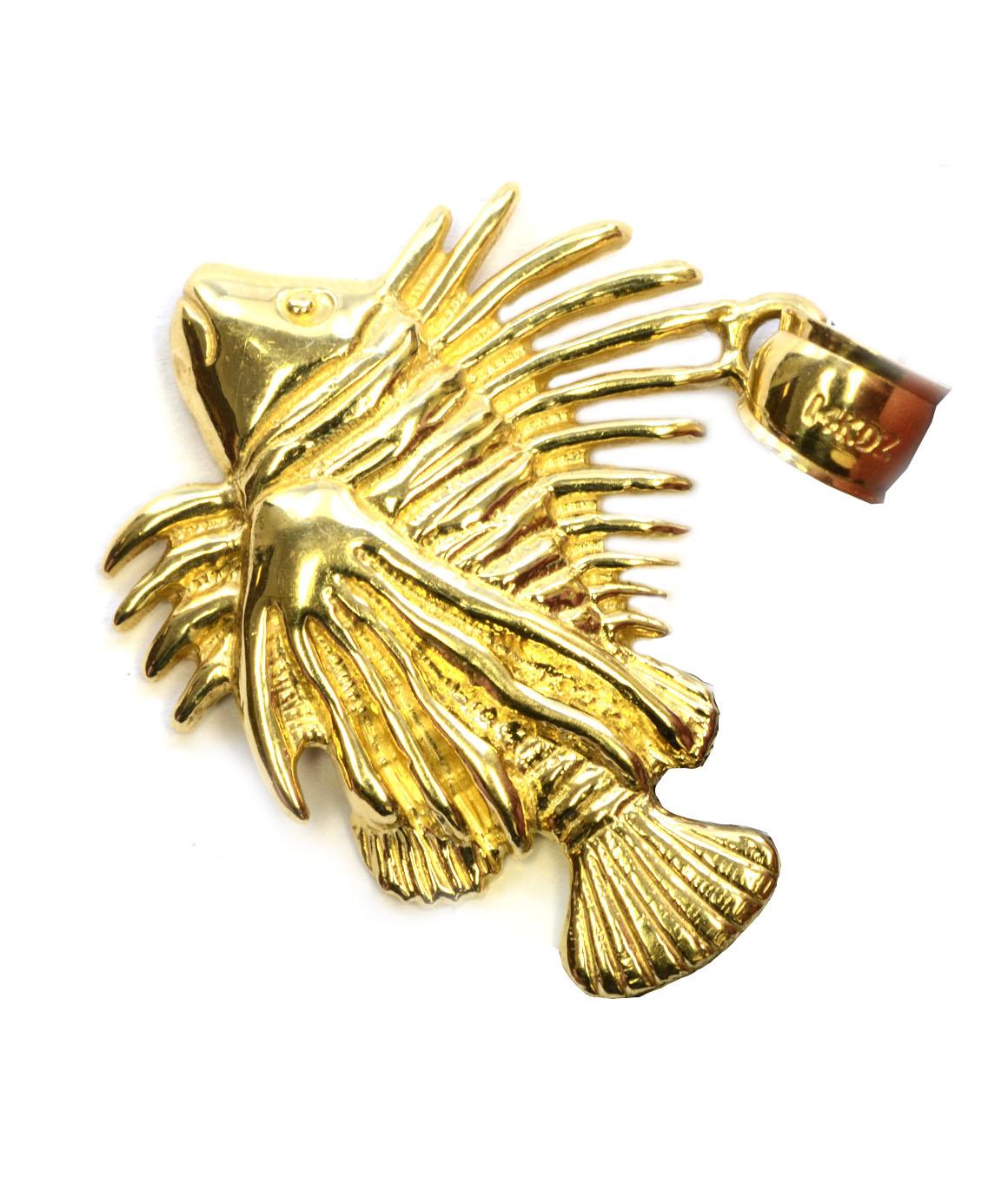 Women's or Men's Solid 14 Karat Yellow Gold Tropical Fish Pendant/ Charm 4.2 Grams