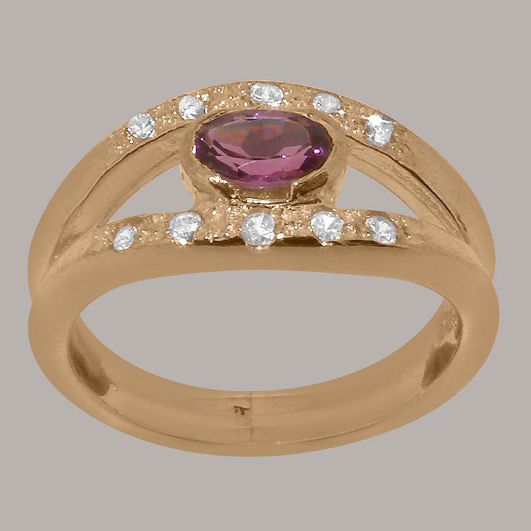 For Sale:  Solid 14ct Rose Gold Natural Pink Tourmaline & Diamond Band Ring, Customizable 3