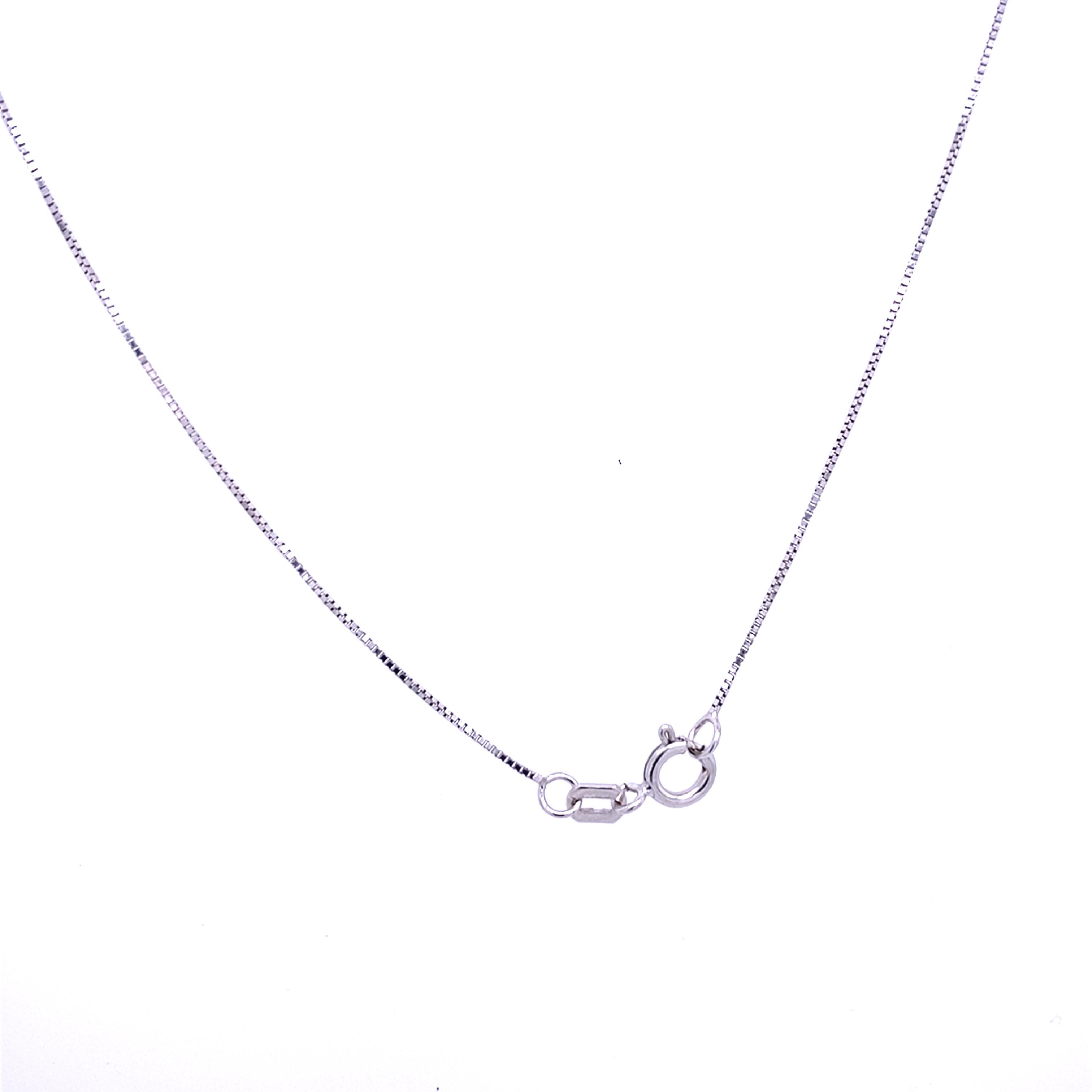 Taglio brillante Ciondolo a forma di cuore con diamante in oro bianco massiccio 14ct su catena in oro bianco in vendita