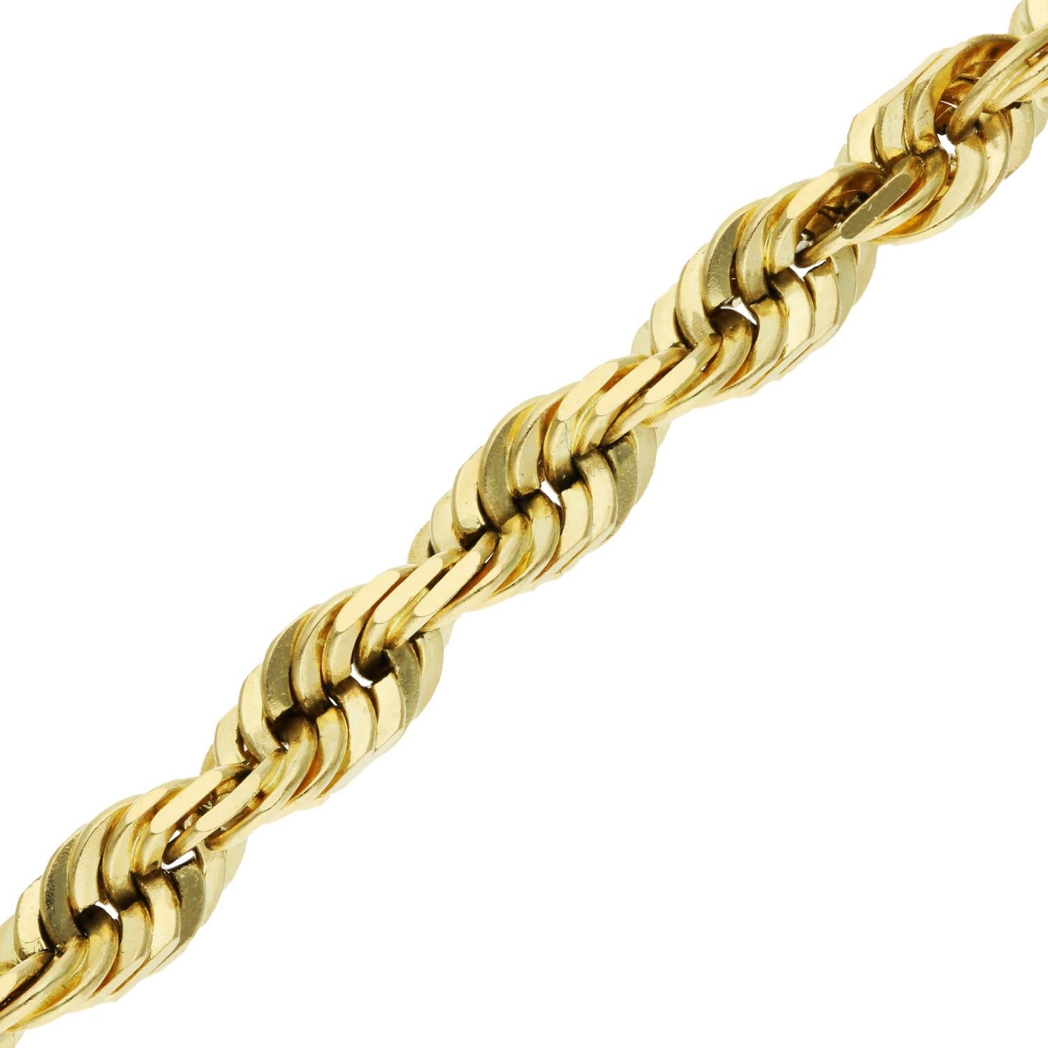 Women's or Men's Solid 14ct Yellow Gold 30 inch Rope Chain - 64 Grams For Sale
