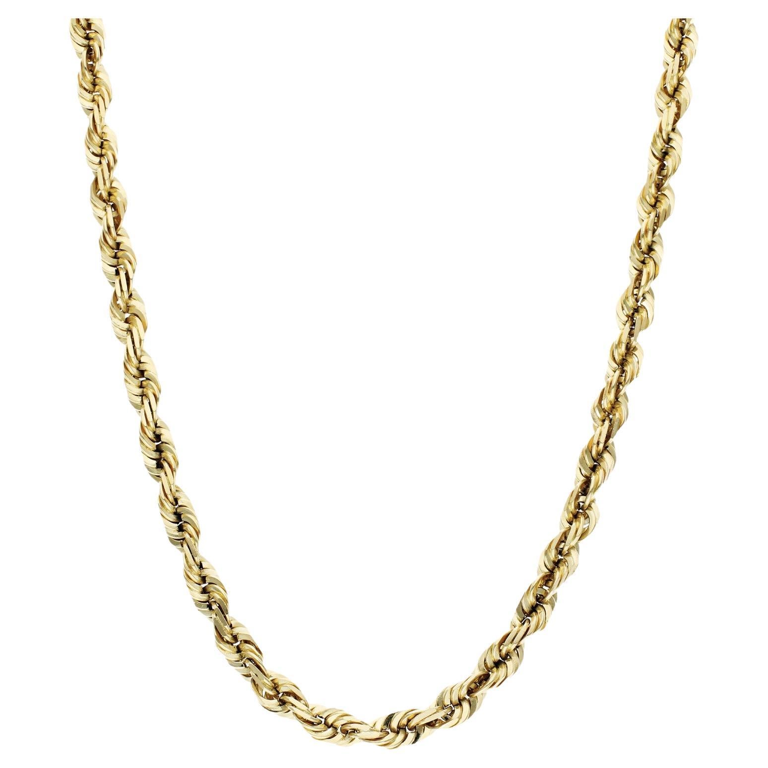 Solid 14ct Yellow Gold 30 inch Rope Chain - 64 Grams