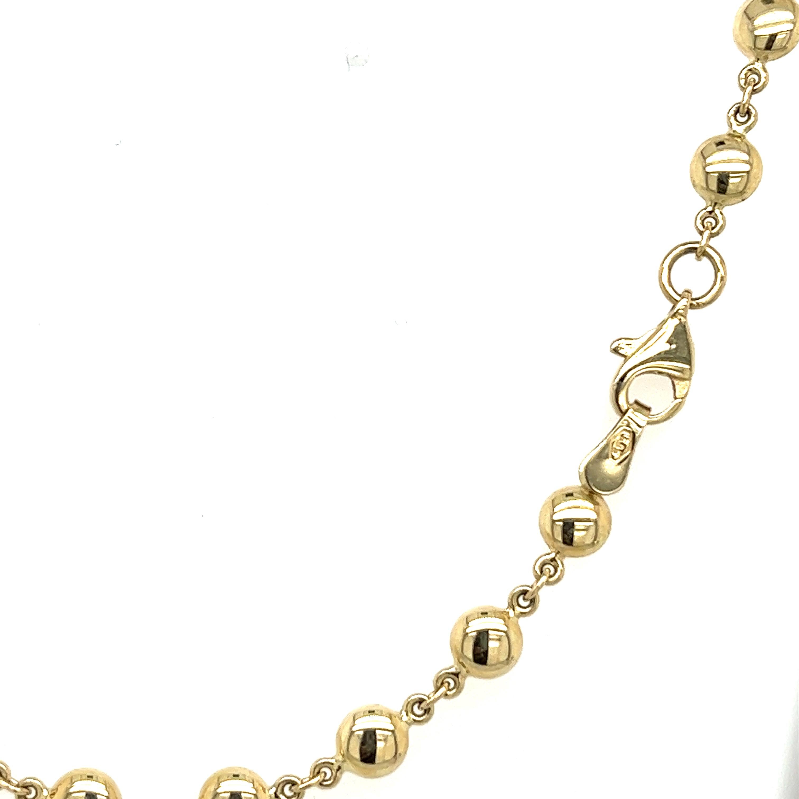 Solid 14ct Yellow Gold Italian Ball Bead Chain Classic Necklace 18