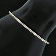 Solid 14K Gold 1.25ctw QUALITY Pave Diamond Eternity Slip On Bangle Bracelet