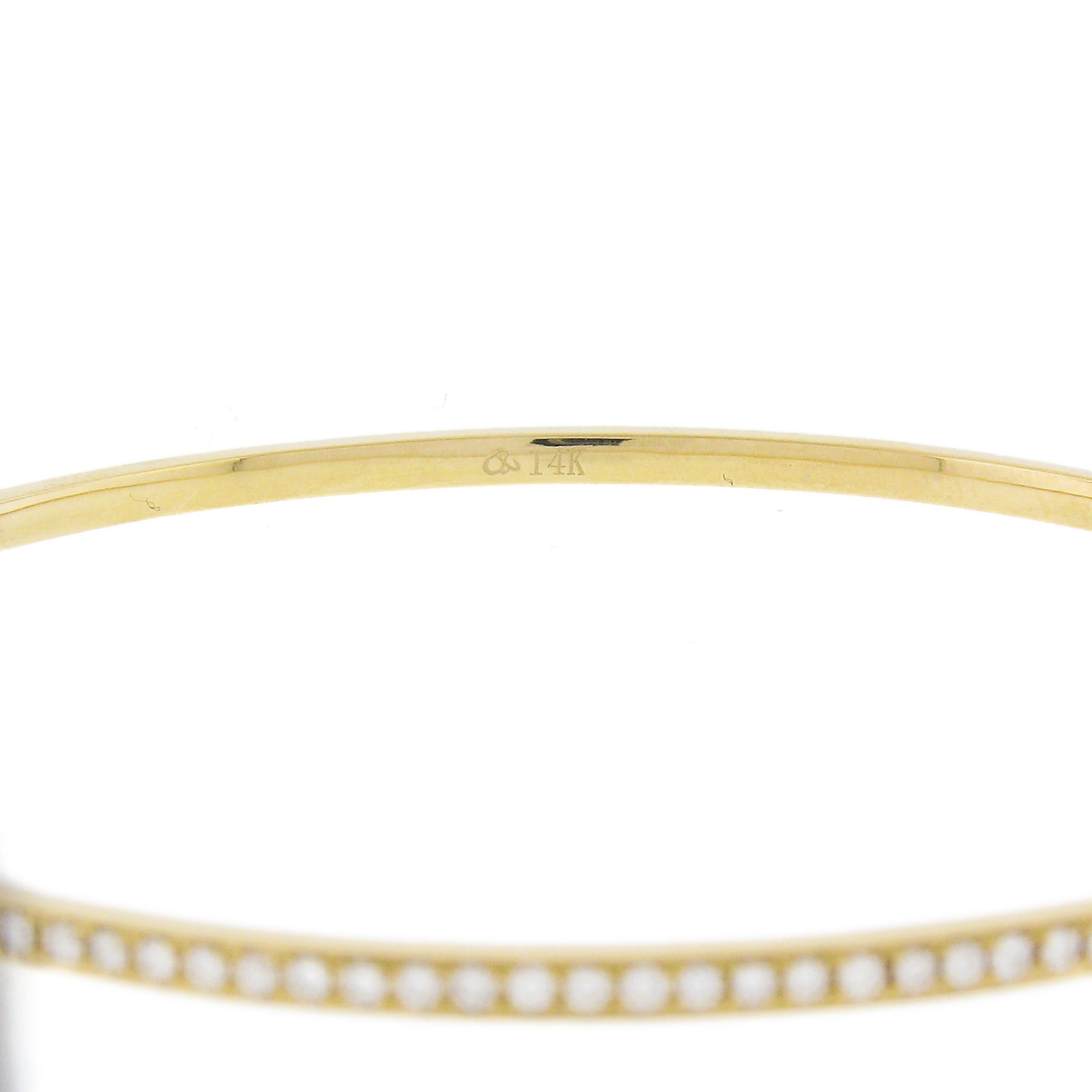 da uomo o donna Braccialetto di eternità in oro massiccio 14K 1,25ctw QUALITY Pave Diamond Slip On in vendita