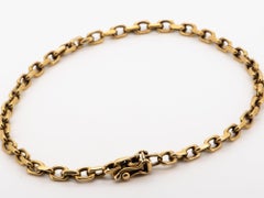 Solid 14K Gold Chunky Link Biker Chain Bracelet 8" Nice Box Clasp 9.68g V1196