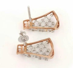 Solid 14k Gold Stud Earrings Designer Diamond Earring