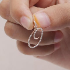 Anhänger in Form eines „O“ aus massivem 14-karätigem Roségold mit echtem Diamanten – Schmuckstück in Form des Buchstabens „O“