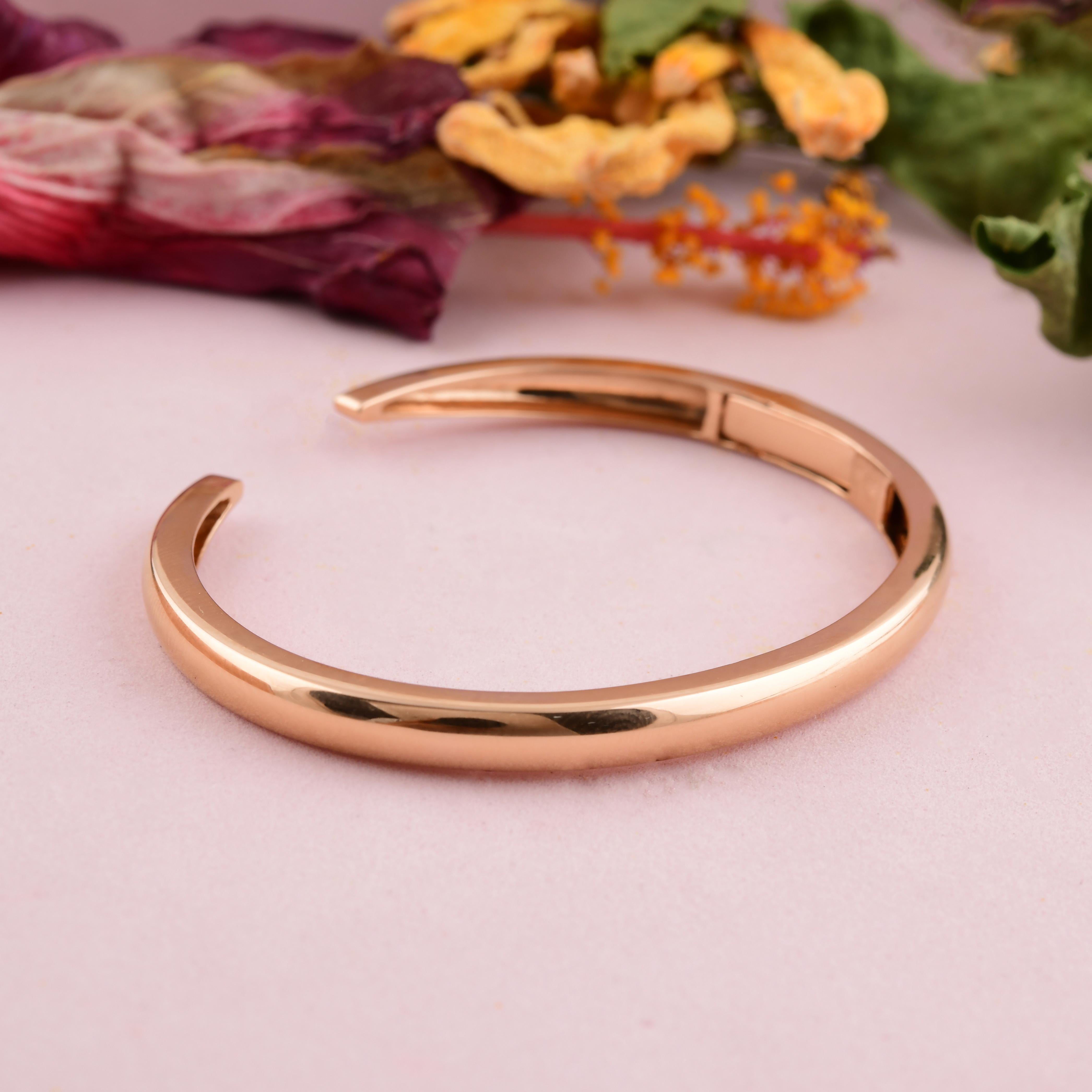 Bracelet unisexe en or rose massif 14k Cadeau d'anniversaire Pour femmes en vente