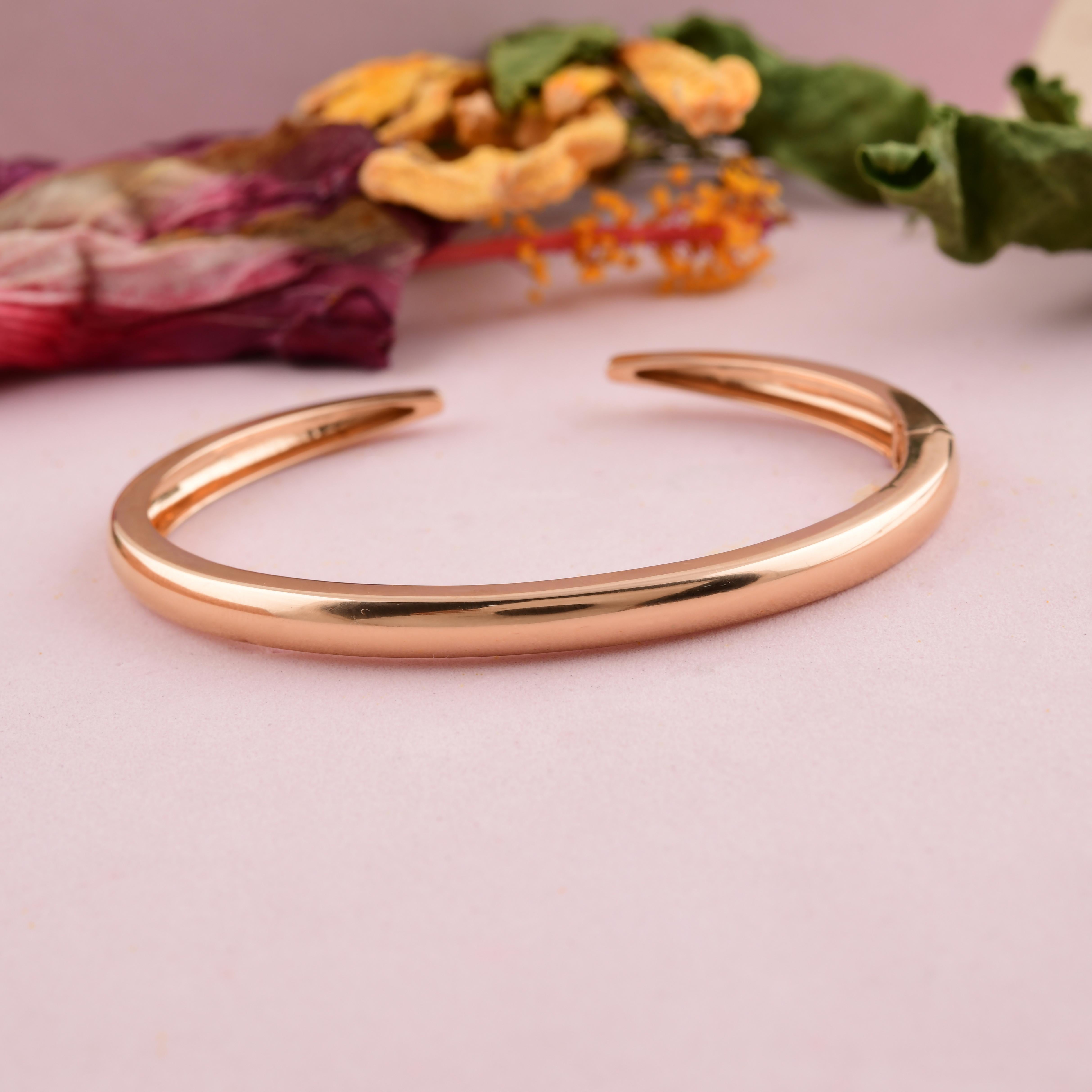Bracelet unisexe en or rose massif 14k Cadeau d'anniversaire en vente 1