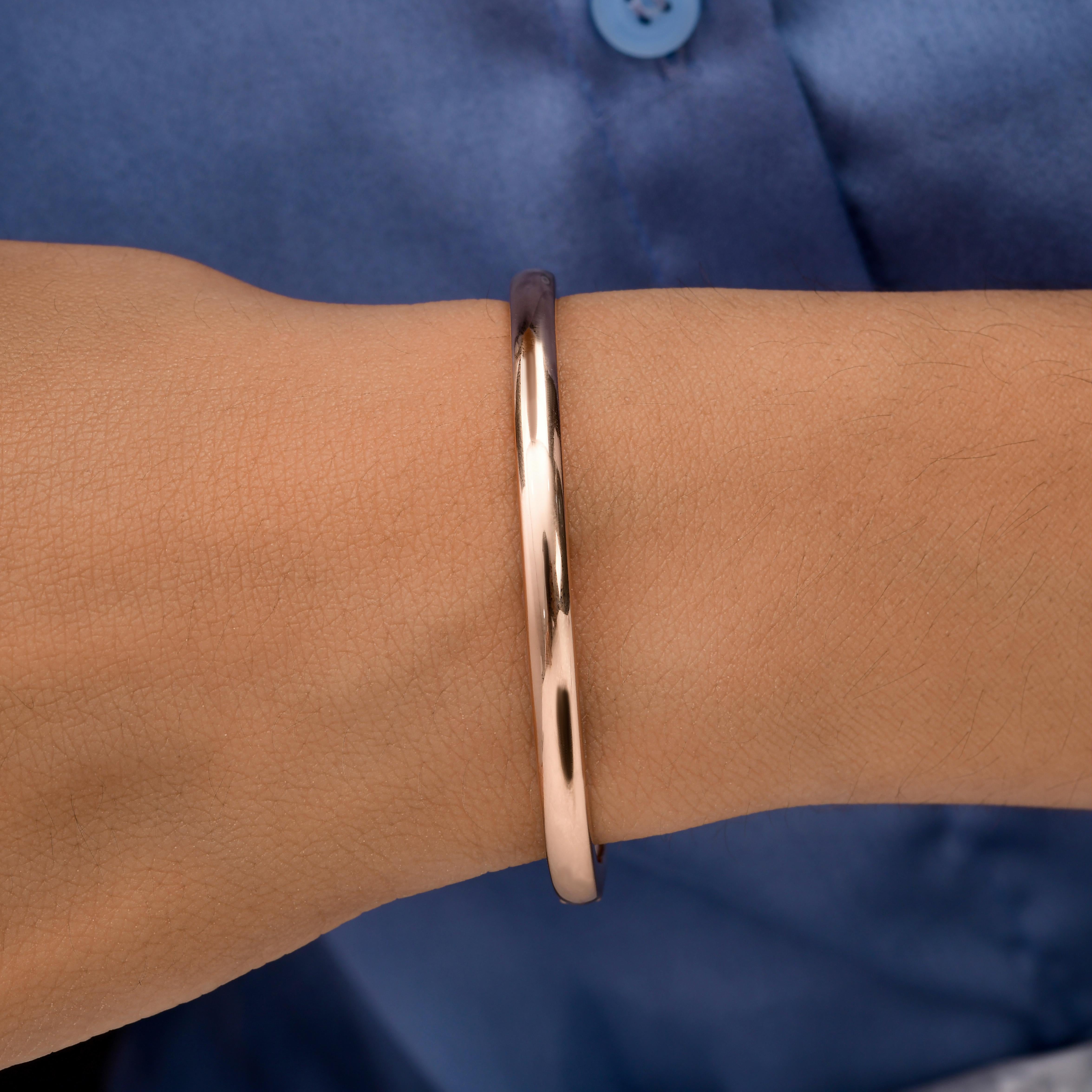 Bracelet unisexe en or rose massif 14k Cadeau d'anniversaire en vente 2