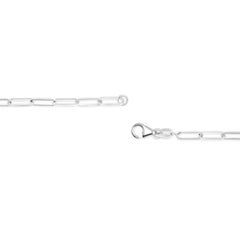 Solid 14K White Gold 2.5mm Paperclip Chain Necklace Unisex 18" Inches
