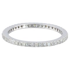 Echter H/Si-Diamant-Eternity-Stacking-Ring aus massivem 14-karätigem Weißgold – Schmuck