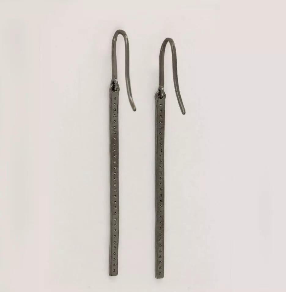 Solid 14K White Gold Bar Hook Earring Handmade Fine Jewelry Birthday Present
Light weight can be worn everyday

Additional information:
Condition: New with tags: A brand-new, unused, and unworn item (including handmade items) in the original