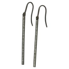 Boucle d'oreille à crochet en or blanc 14K fait à la main Bijoux fins
