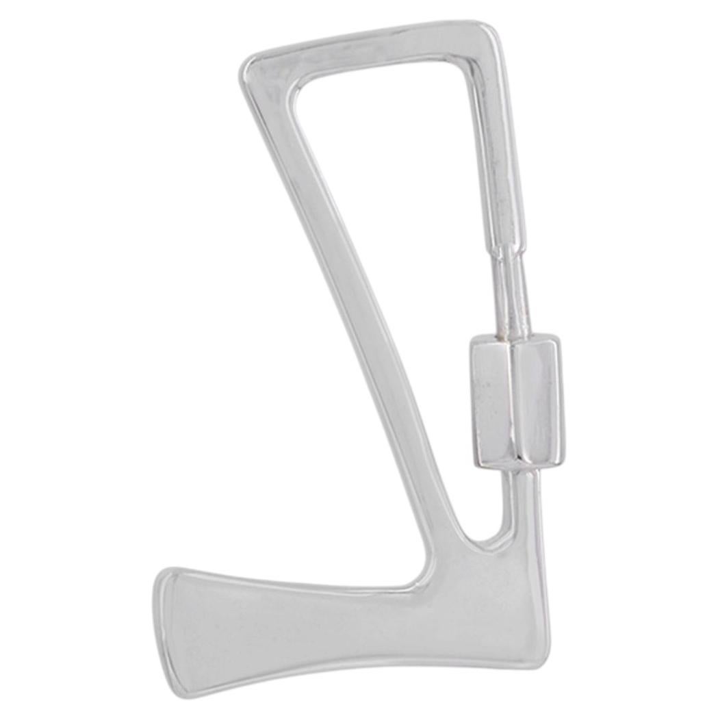 Solid 14k White Gold Carabiner Clasp Finding L Letter Fine Jewelry Connector For Sale