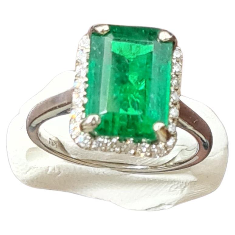 GIA Certified 4.54 CT Zambian Emerald Ring For Sale 5