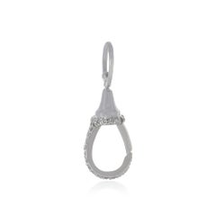 Solid 14k White Gold Finding Natural White Diamond Lock Clasp Charm Finding