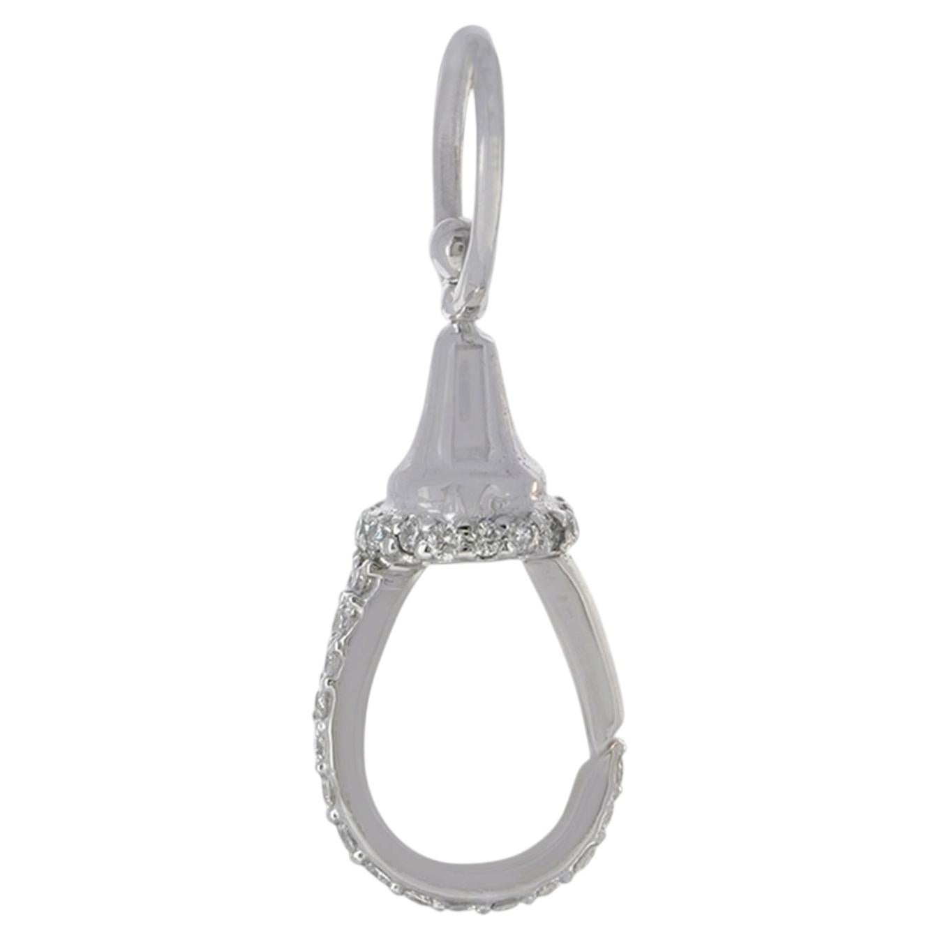 Oro massiccio 14k White Finding Diamante bianco naturale Lock Clasp Finding