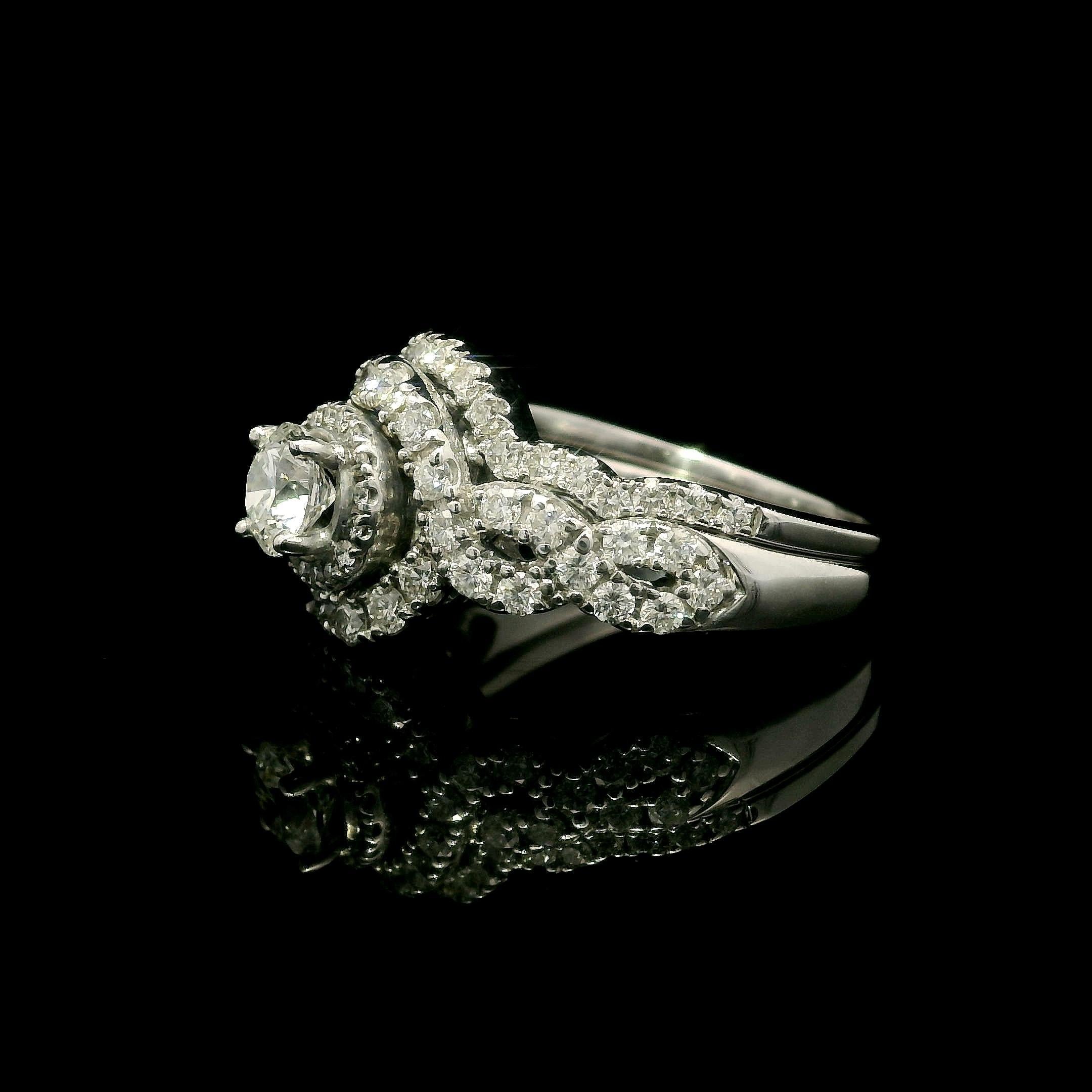 --Both / Combined--
--Stone(s):--
(1) Natural Genuine Diamond - Round Brilliant Cut - Prong Set - G Color - SI2 Clarity - 6.36-6.41 x 4.01mm - 0.51ct (exact; certified)
** See Certification Details Below for Complete Info **
(70) Natural Genuine
