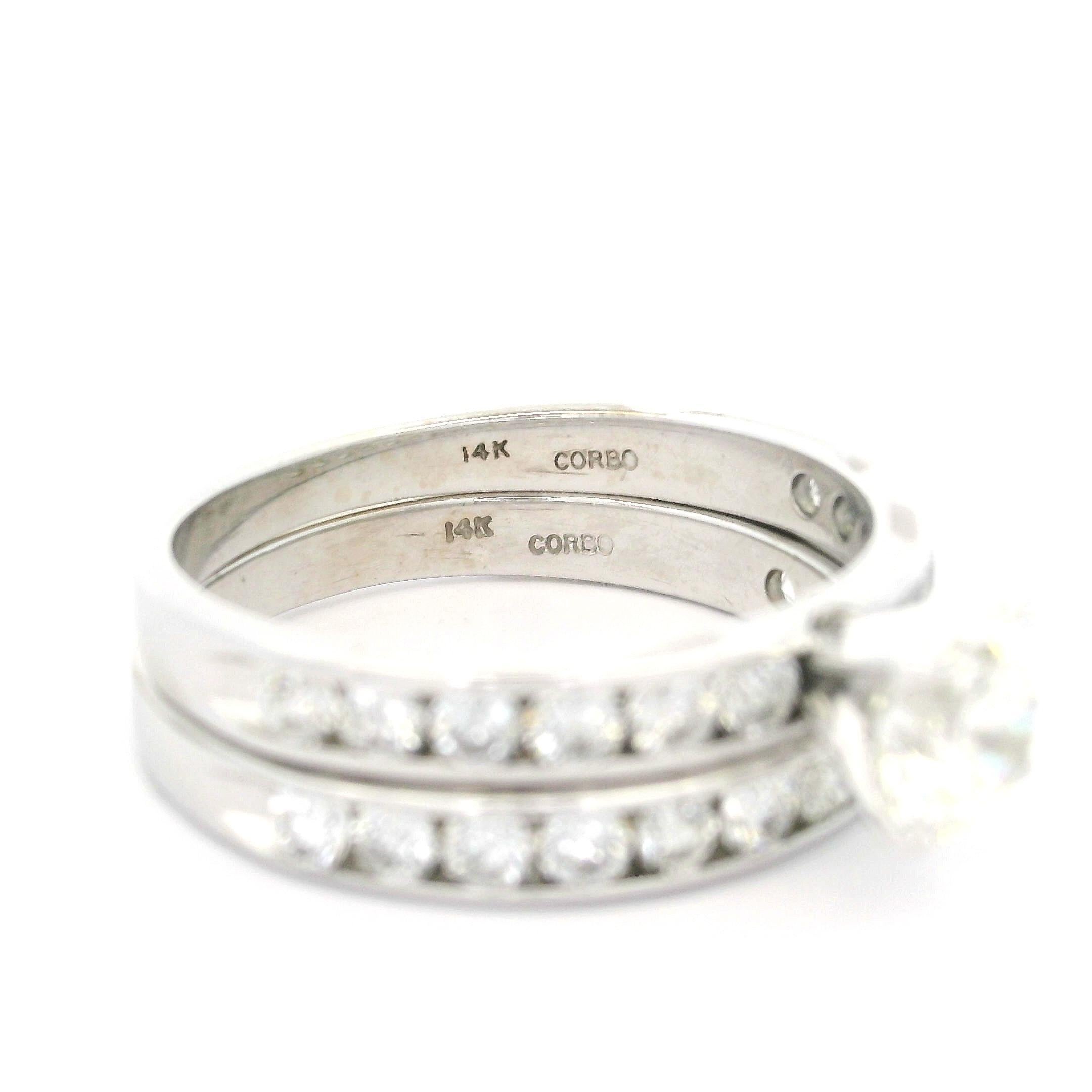 Verlobungsring aus massivem 14k Weißgold GIA 2,30ctw rundem Diamanten mit Kanalring im Angebot 5