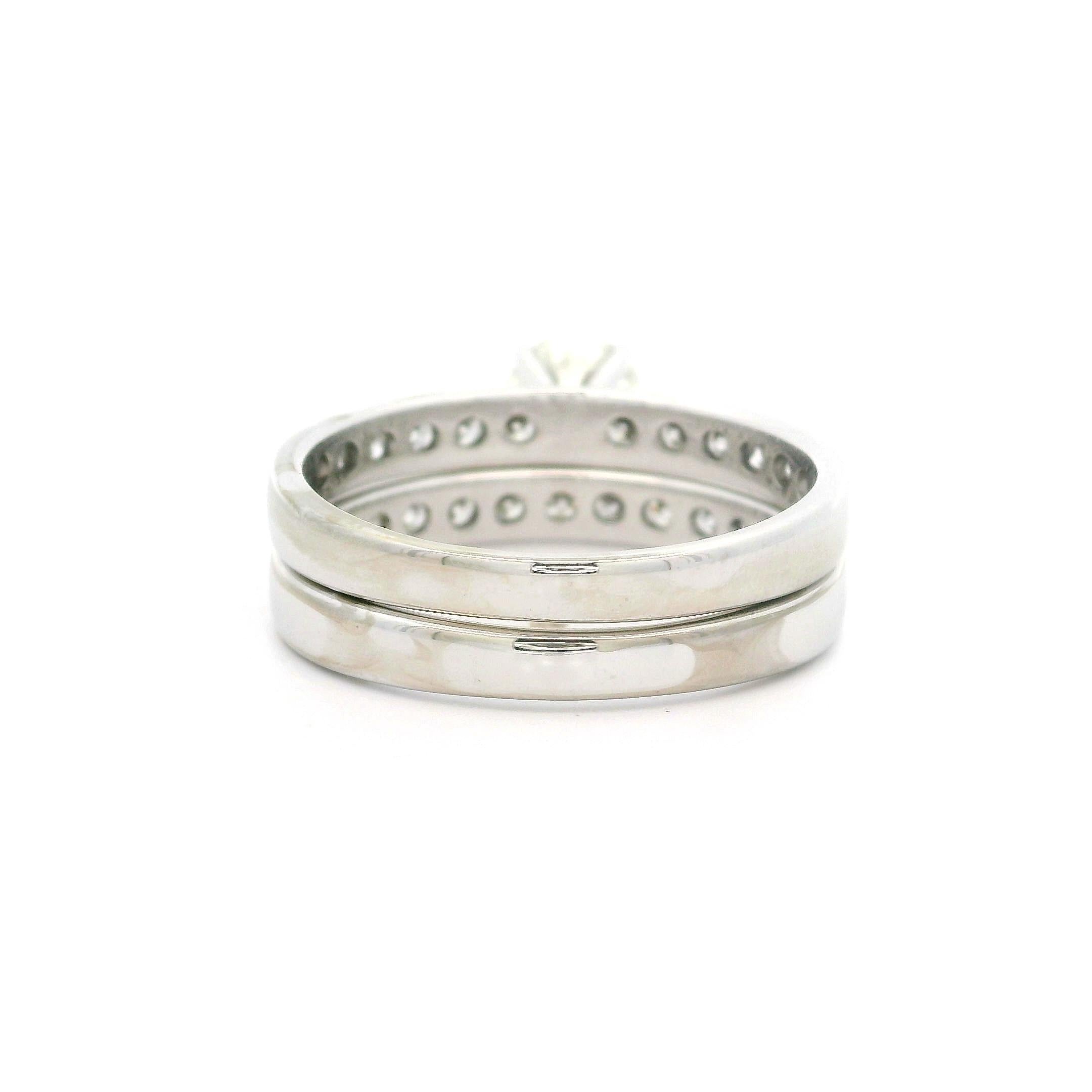Verlobungsring aus massivem 14k Weißgold GIA 2,30ctw rundem Diamanten mit Kanalring im Angebot 2