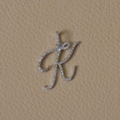 Solid 14k White Gold K Initial Pendant Natural Diamond K Letter Charm Jewelry