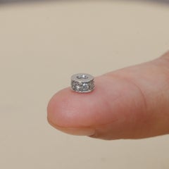 Solid 14K White Gold Minimalist Round Finding Natural Diamond Fine Jewelry