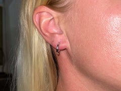 Solid 14K White Gold Small Flat Hoop Earrings