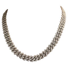 Solid 14k Y Gold Natural 22 Carat Diamond Cuban Link Chain 22 inch , 220 Gram