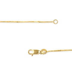 Solid 14K Yellow Gold 0.75mm Classic Box Chain Necklace. Unisex Chain -18 Inches