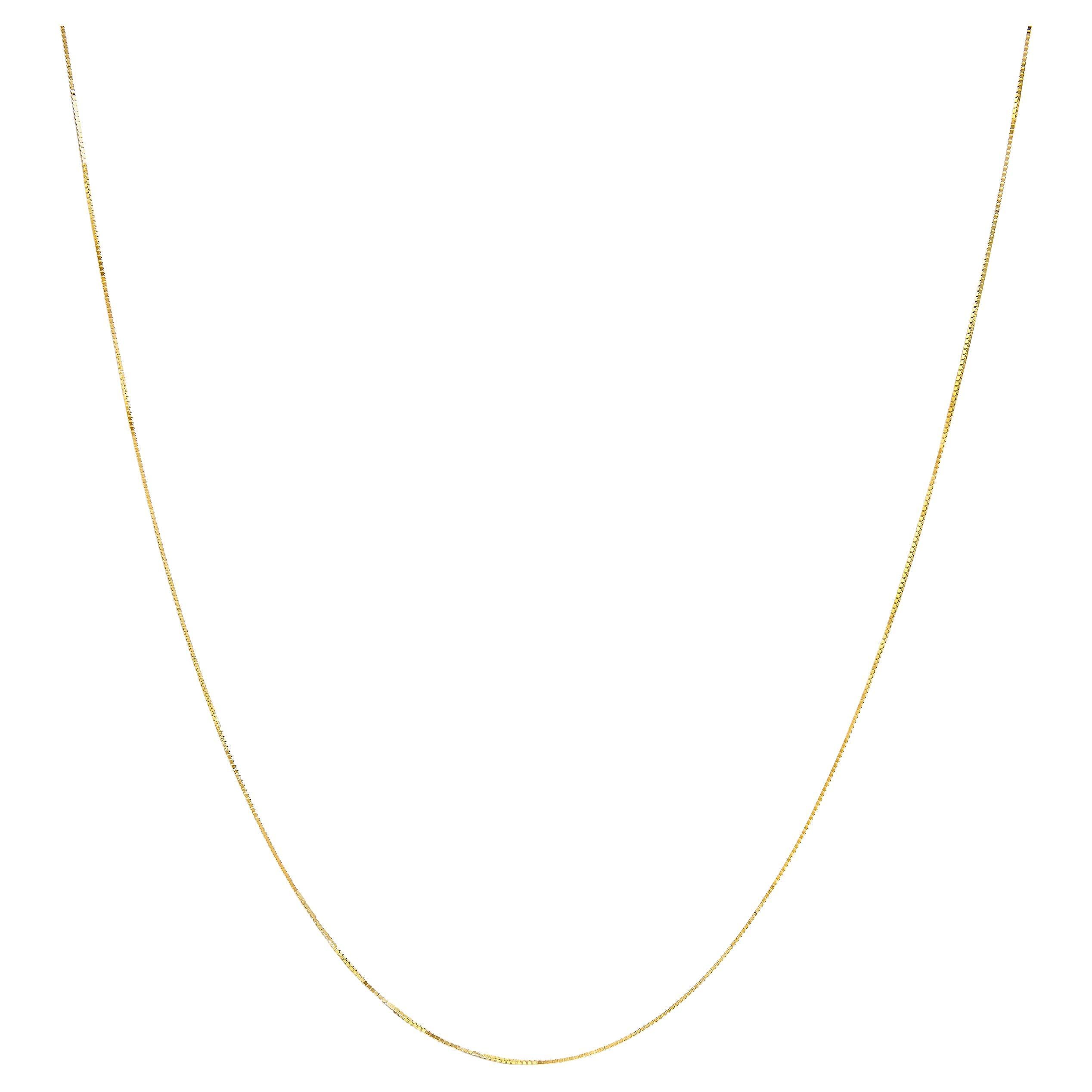 Collier à chaîne classique en or jaune massif 14K de 0,75 mm. Chaîne unisexe 22 pouces