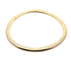 Solid 14k Yellow Gold 16.5" 9.4mm Wide Tubogas Choker Link Chain Necklace
