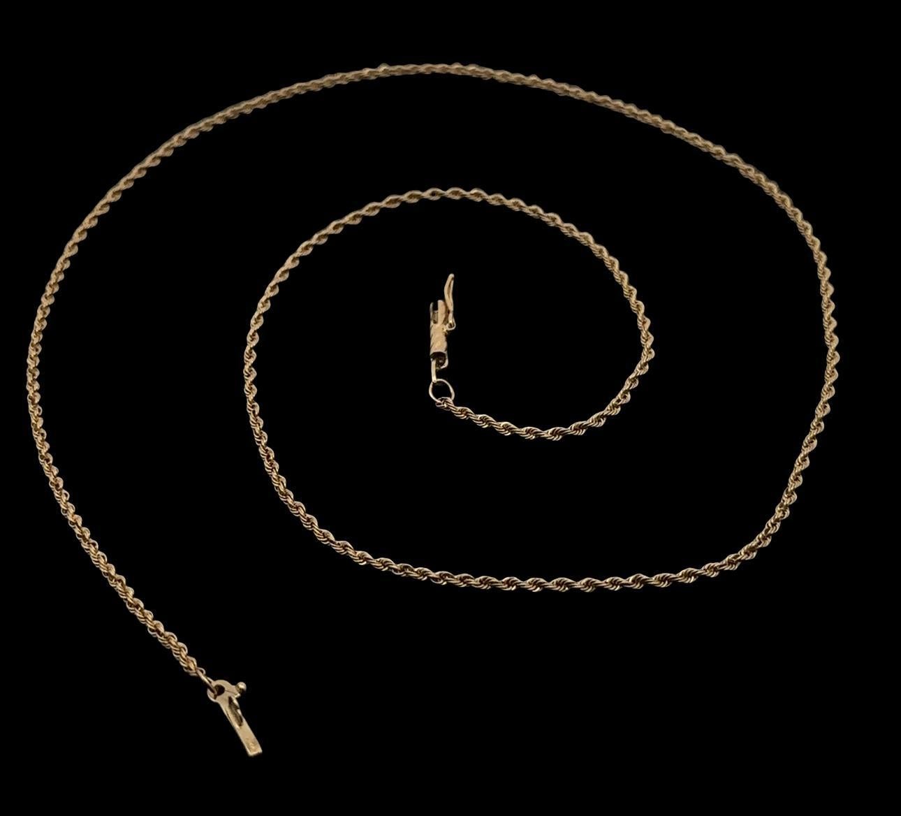 Donna Collana con catena a maglie in oro giallo massiccio 14k da 18