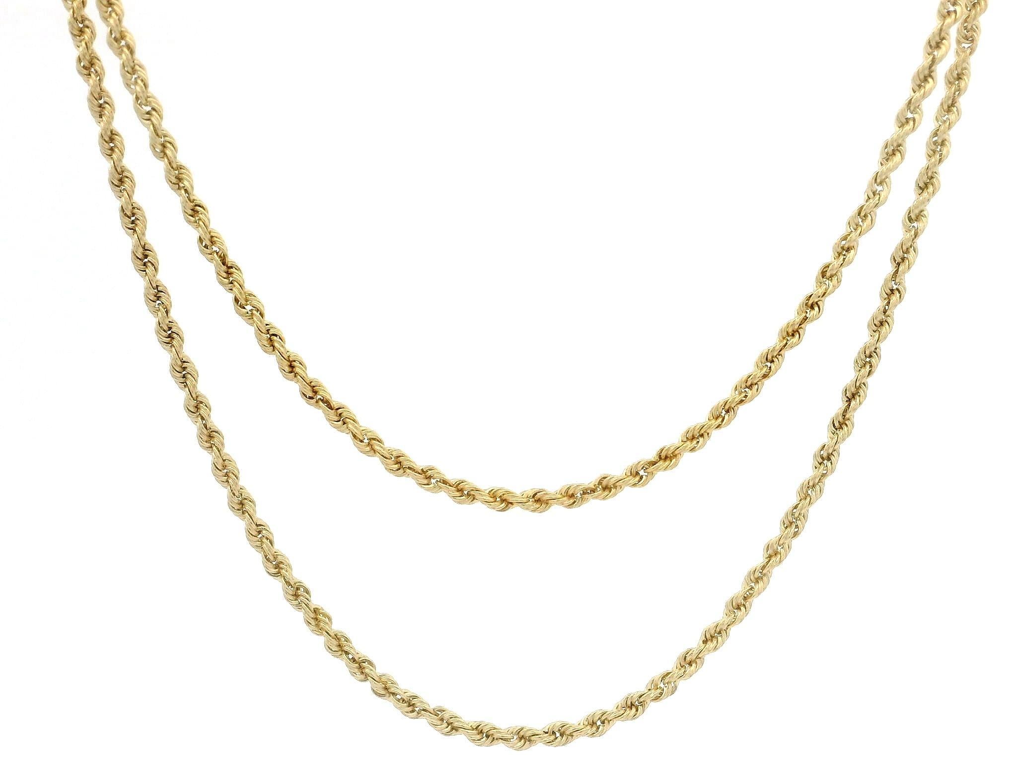 Collana con catena a maglie in oro giallo massiccio 14k da 18