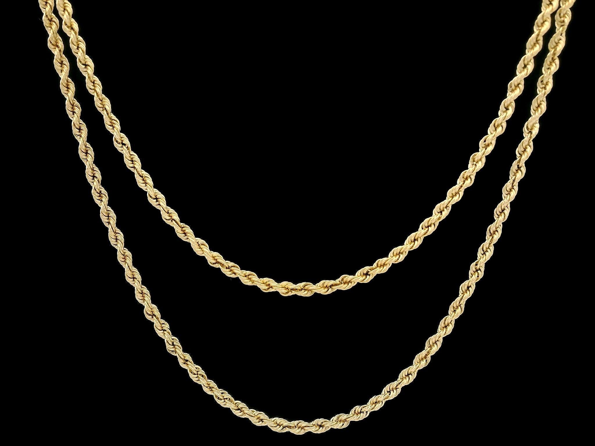 Collana con catena a maglie in oro giallo massiccio 14k da 18