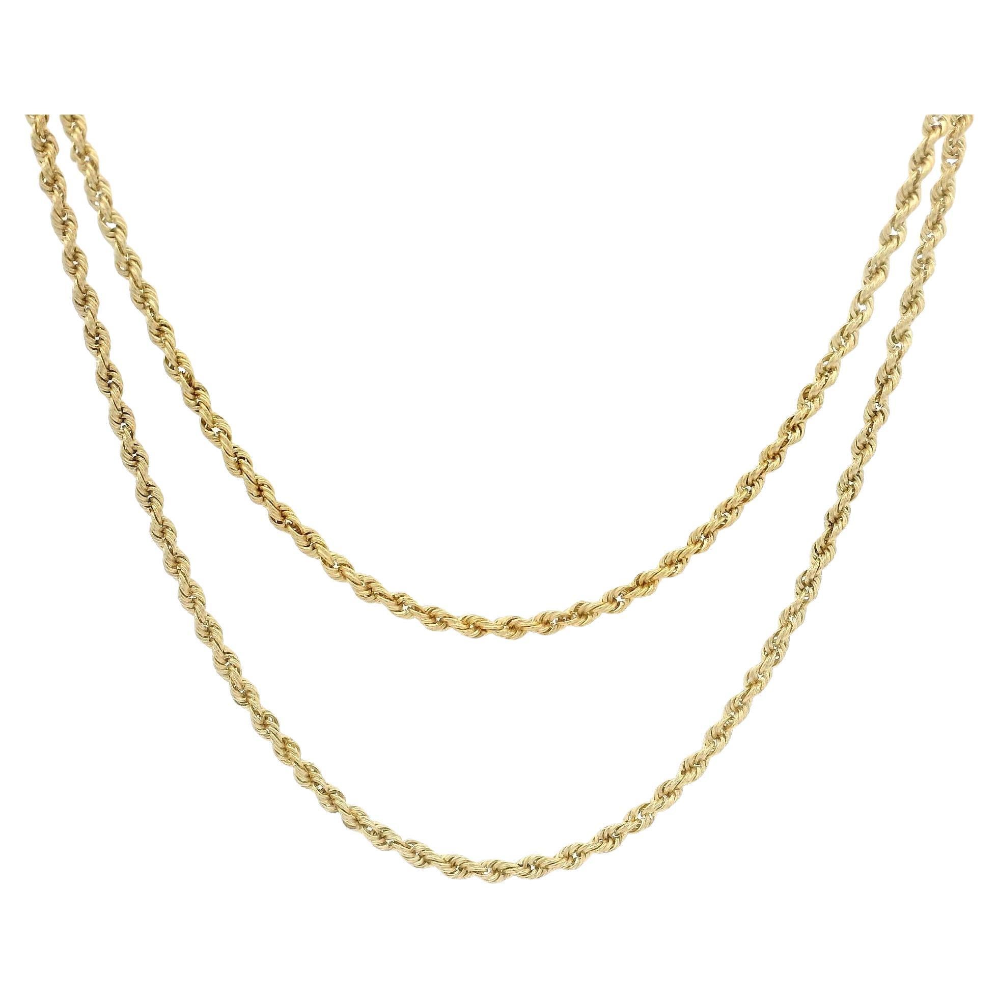 Collana con catena a maglie in oro giallo massiccio 14k da 18" con chiusura a barile in vendita