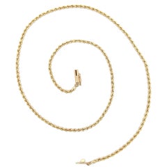 Solid 14k Yellow Gold 18" Rope Link Chain w/ Barrel Clasp & Safety Latch