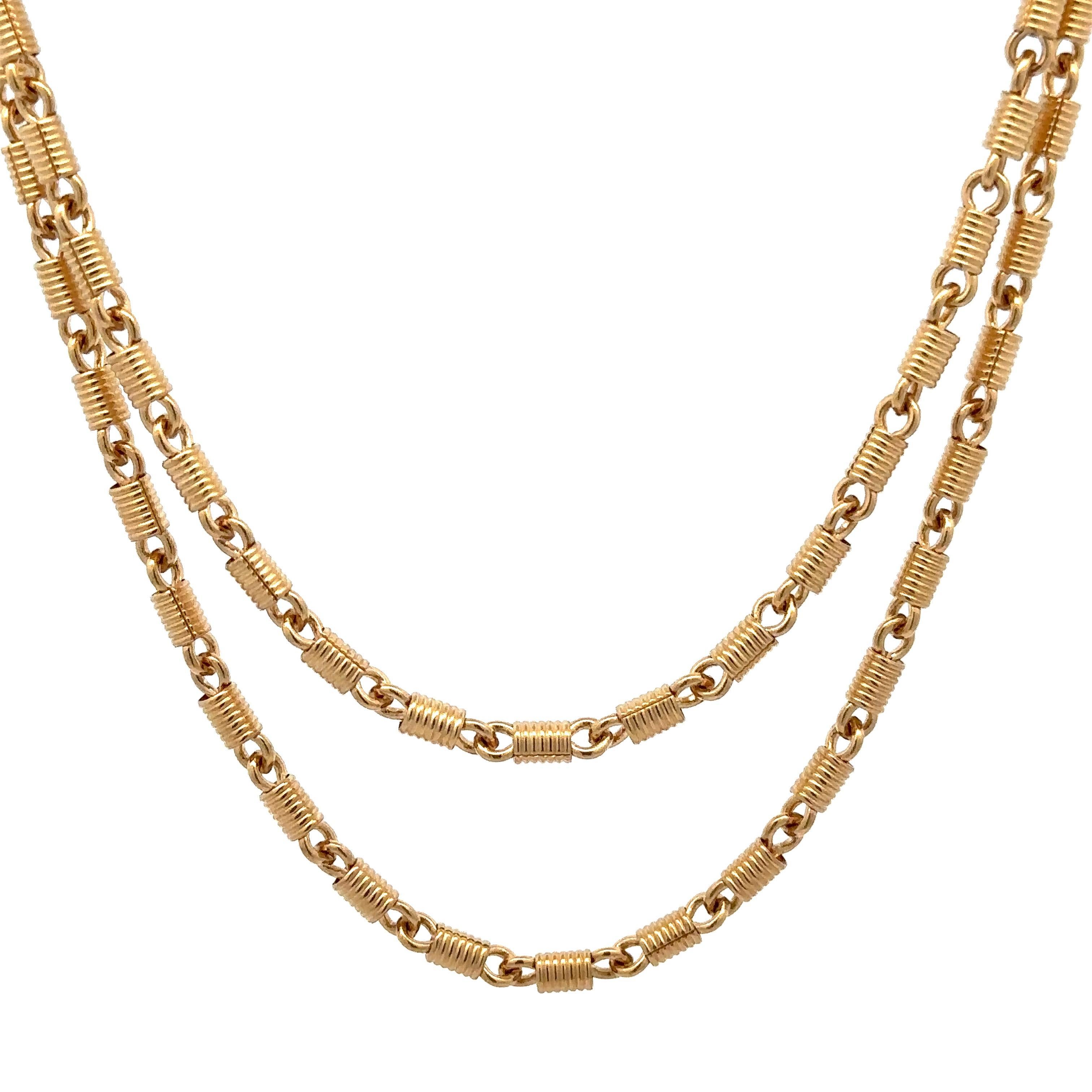 Collier en or jaune 14k massif avec chaîne à maillons cylindriques et griffe de homard de 18,5 pouces en vente 3