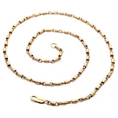 Solid 14k Yellow Gold 18.5" Cylinder Coil Link Chain Necklace w/ Lobster Claw