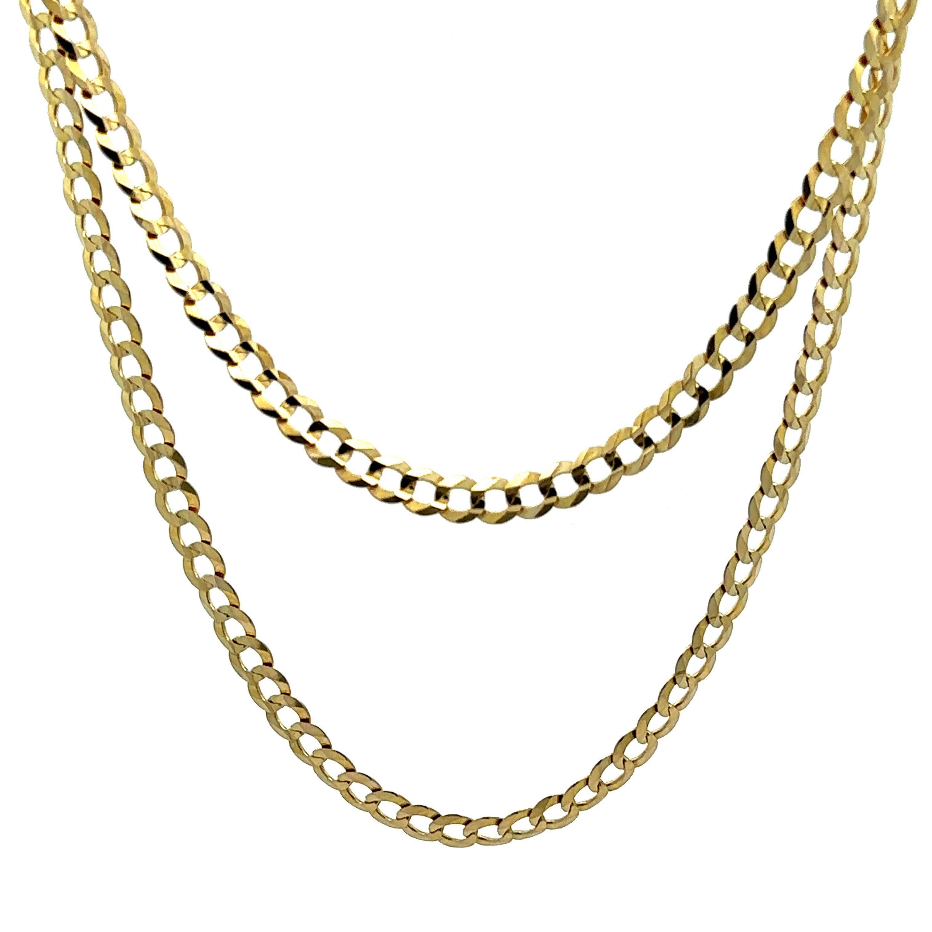 Collier en or jaune 14k à maillons cubains classiques de 20