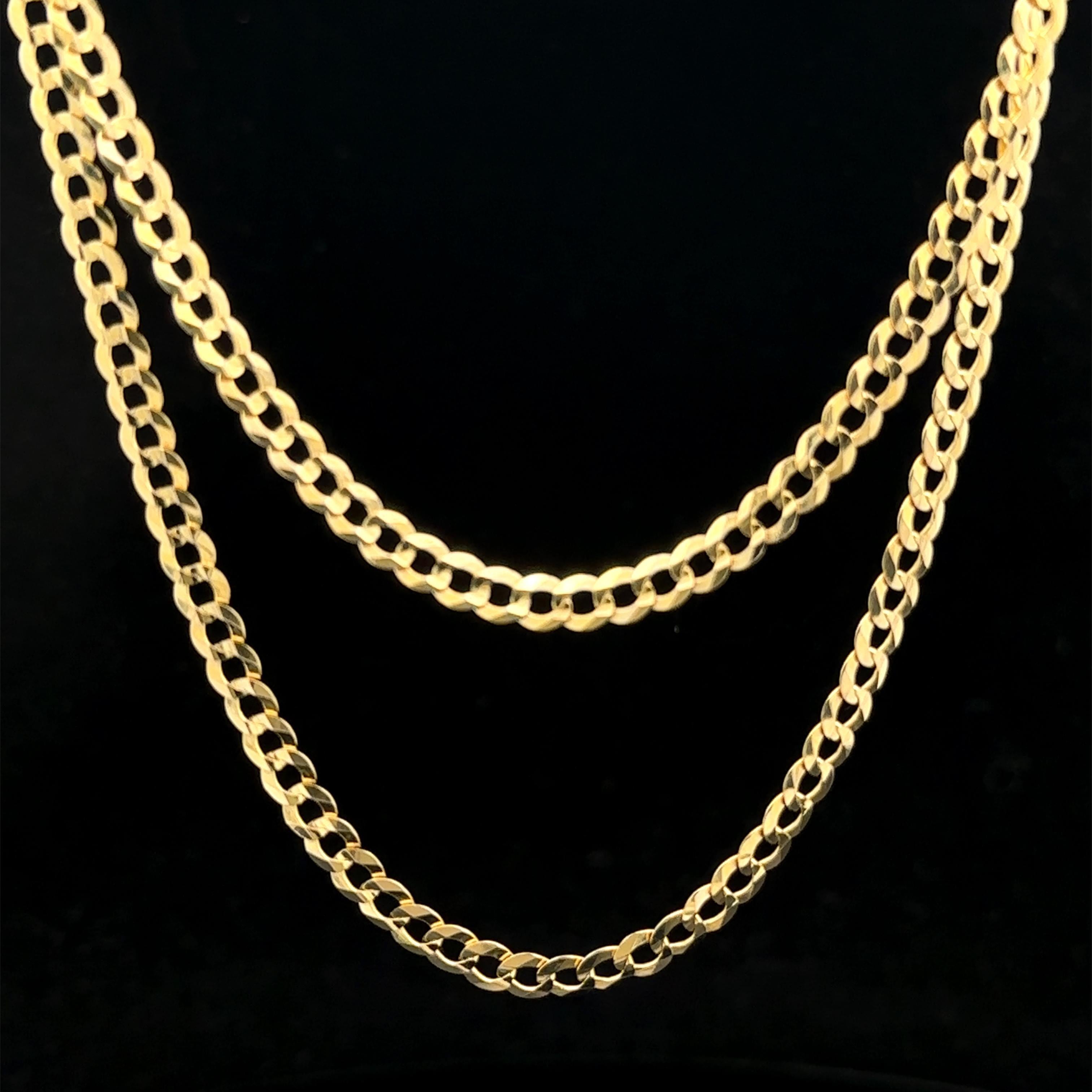 Collier en or jaune 14k à maillons cubains classiques de 20