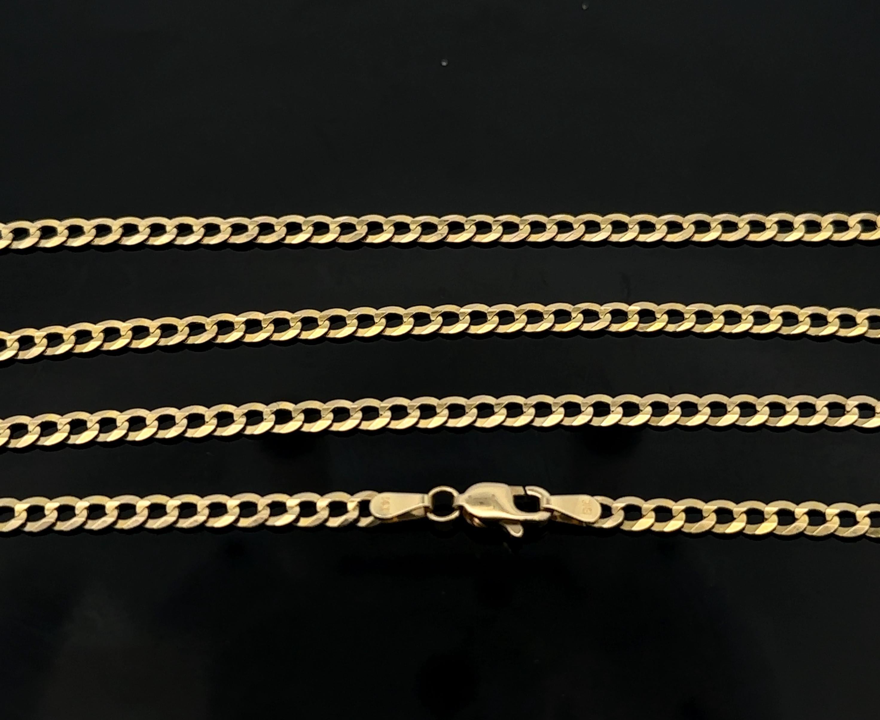 Collier en or jaune 14k à maillons cubains classiques de 20