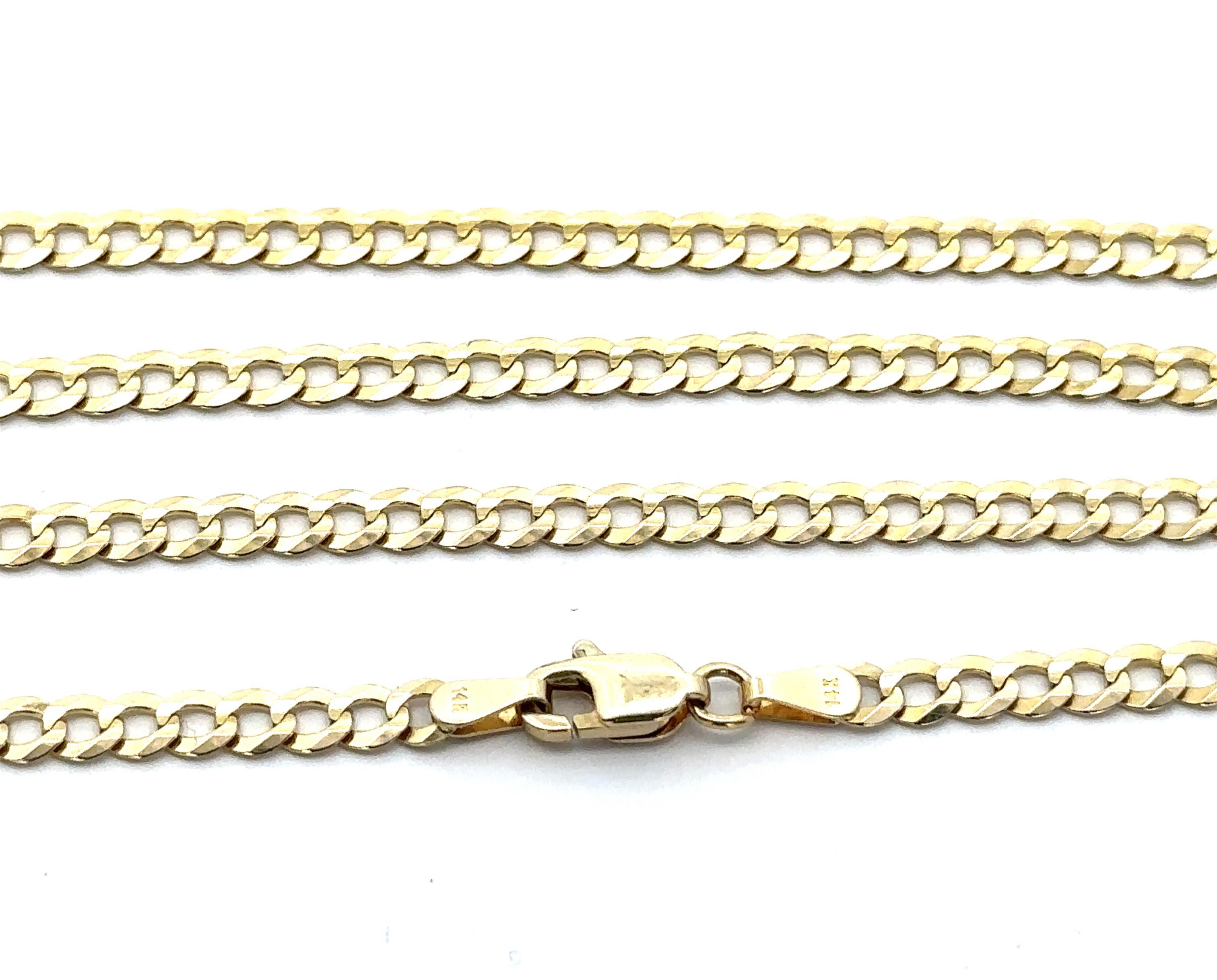 Collier en or jaune 14k à maillons cubains classiques de 20